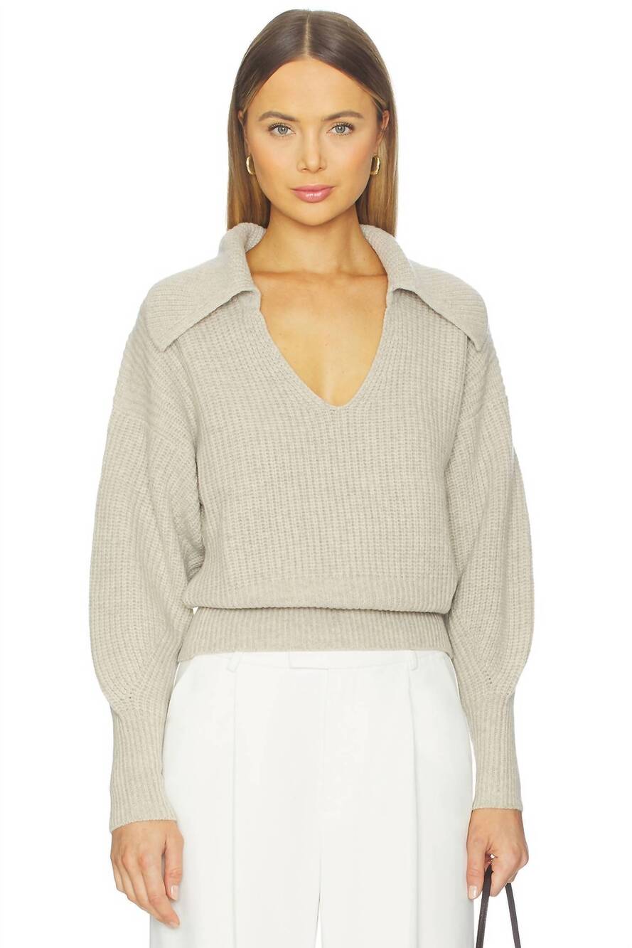 NEW NATION LTD ashton pullover in moonbeam heather